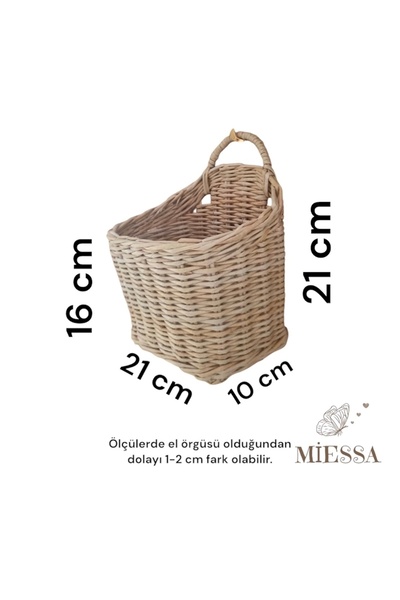 afralya home Hasır kapı sepeti, gazetelik posta kutusu hasır 21 cm