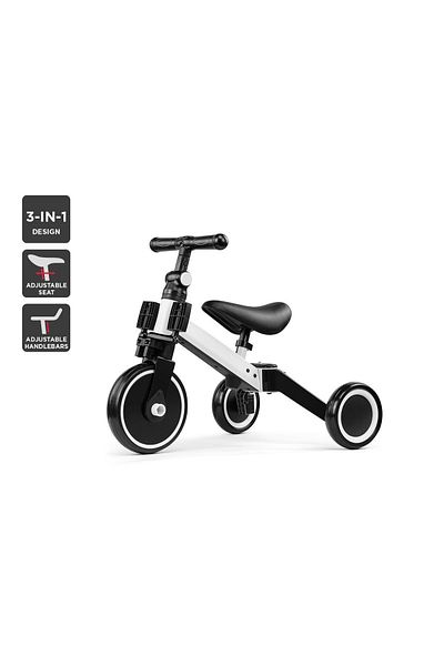 zola Bicicleta 2 in1, Zola®, cu 3 roti, cadru din aluminiu, manere din cauciu, alba
