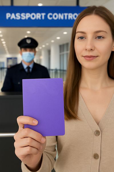 Gempo 2 Pieces Waterproof Purple Vinlex Leather Passport Cover Passport Case Passport Holder Passport Protection Case