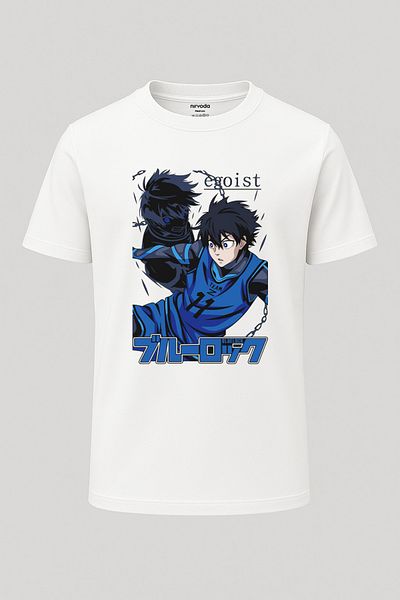 nirvoda Egoist Blue Lock Printed Loose Fit Crew Deck Tricou Anime Manga