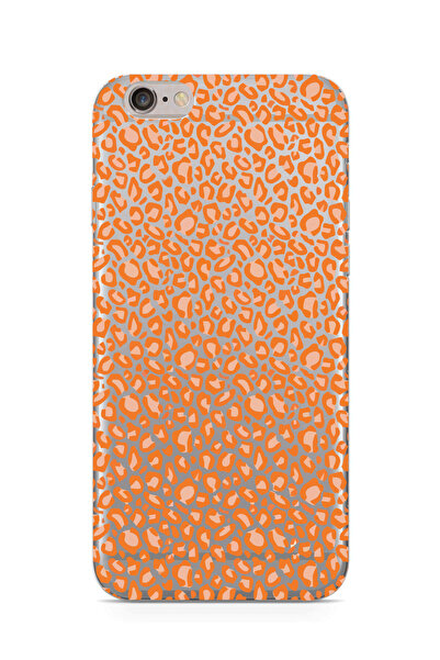 moonset Iphone 6 Plus / 6S Plus Uyumlu Turuncu Leopar Tasarımlı Baskılı Şeffa...