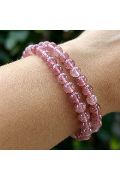 ttasdevri Strawberry Quartz Natural Stone Bracelet 6mm