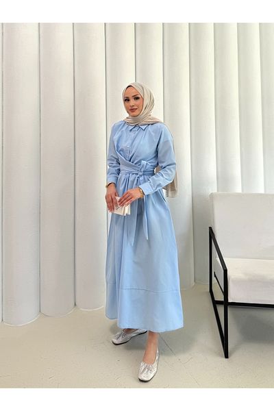 Melike Tatar Tie-up Poplin Dress 68-6163