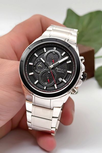 Ferrucci Function Silver Steel Band Men's Wristwatch – Zmfer002