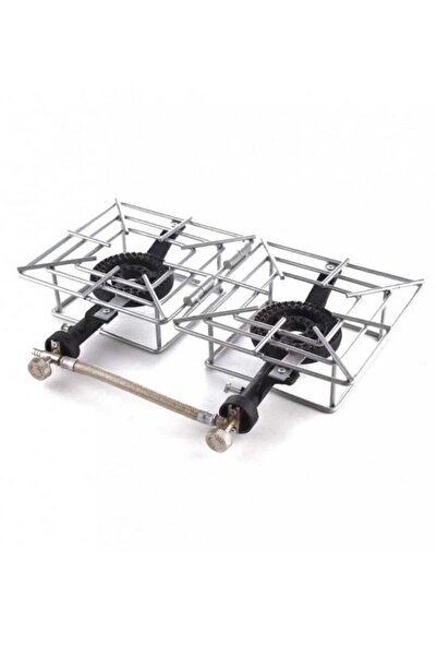 ALMUFARREJ موقد غاز سفري قابل للطي ذو شعلتين من جينيريك