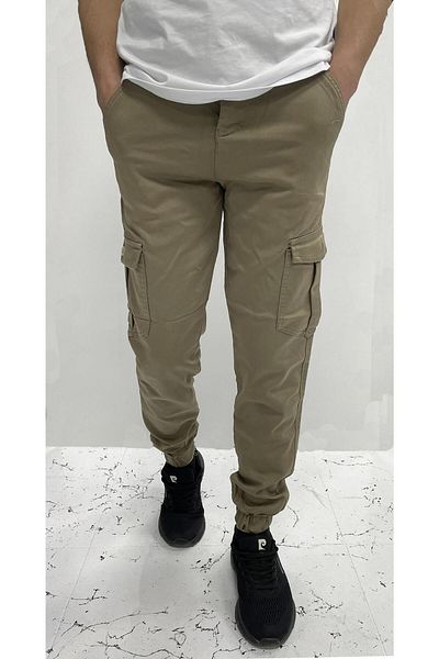 CLASSİCS MEN Ανδρικό παντελόνι Cargo με ελαστικό πόδι Big Rodoc Slim Fit