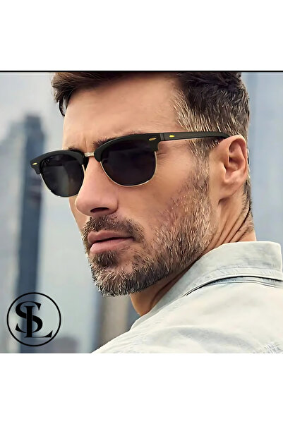 Straight Light New Season Clup Retro Model Black Color Square Gold Frame Uv40...