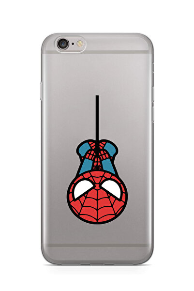 moonset Iphone 6 / 6S Uyumlu Örümcek Tasarımlı Baskılı Şeffaf Telefon Kılıfı