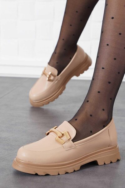 Moda Pie Yevela Passing Sa kopčom Žene Loafer cipele Baletanke Koža oraha