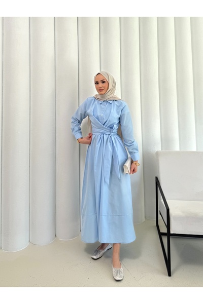 Melike Tatar Φόρεμα με δέσιμο ποπλίνα 68-6163