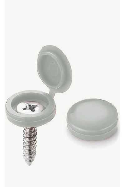 Handmade 25 Adet Menteşeli Beyaz Plastik Vida Kapağı, Vida Gizleme Kapağı, Vi...