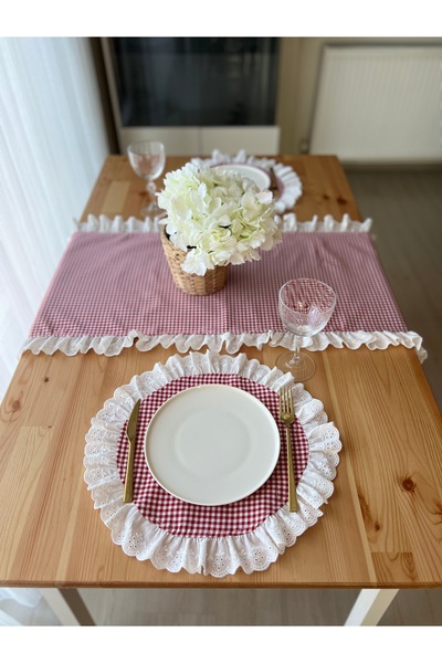 eyma home Pitikare Fisto fırfırlı supla 6 adet (leke tutmaz )