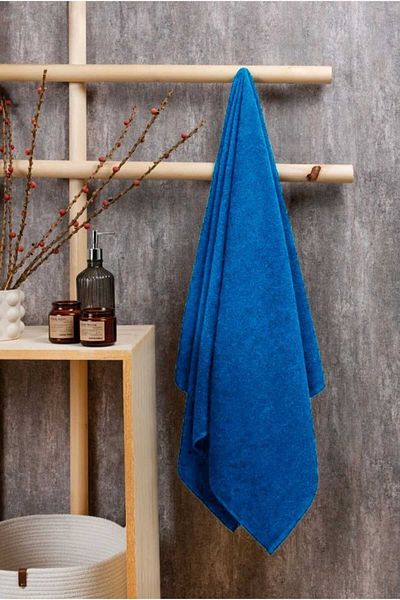 Elaganya Prosop de duș pentru baie de culoare albastră 100% bumbac Prosop de plajă pentru corp Prosop din bumbac 70x140 cm