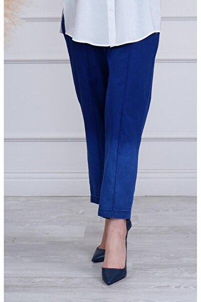 MissWhence Paça Detaylı Kadın Pantolon Indigo