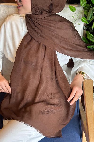 ipekevi Silk Shawl 04372 Bitter Coffee