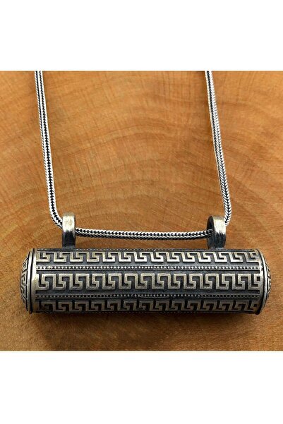 Moda Gümüş 925 Ayar Gümüş Silindir Cevşen Muska Kabı Büyük Boy