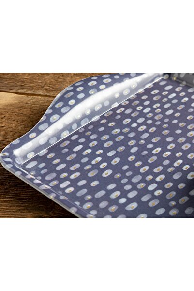 English Home Navy Dots Melamin Tepsi 39x24 Cm Lacivert