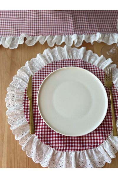 eyma home Pitikare Scallop Ruffled Supla 6 Pieces (Stain Resistant)