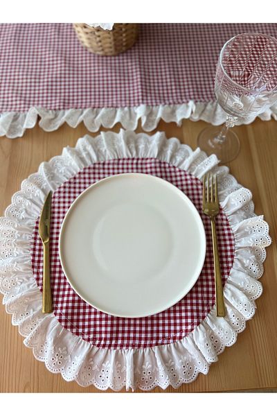 eyma home Pitikare Scallop Ruffled Supla 6 Pieces (Stain Resistant)