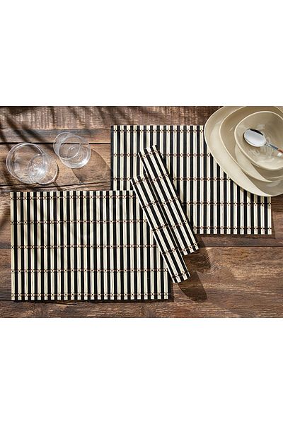 English Home Naravno Bamboo 4 τεμαχίων American Service 45x30 cm Μπεζ