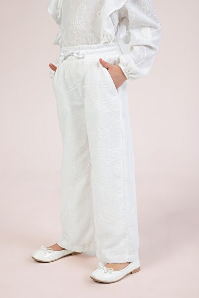 Elabutik M 0470 Вишиті лляні штани 4-9 років