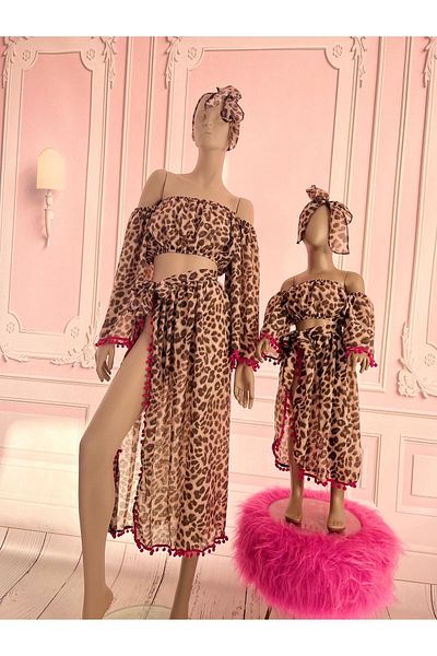 NA ADDESIGN Mother Daughter Leopard Σετ, Mother Daughter Pareo Σετ (ΠΡΕΠΕΙ ΝΑ ΠΡΟΣΘΗΚΕΙ ΞΕΧΩΡΙΣΤΑ ΣΤΟ ΚΑΛΑΘΙ ΚΑΙ ΤΙΜΕΣ ΞΕΧΩΡΙΣΤΑ)