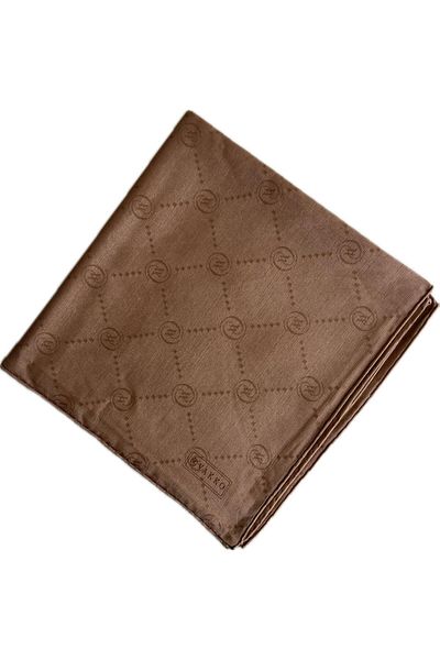 Vakko Φουλάρι Cotton Silk Monogram 3001126-γαλακτώδες Καφέ