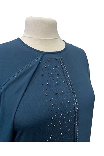 HESNA Rochie de seară pentru mamă Arya, cu gât rotund, elegantă, brodata cu pietre