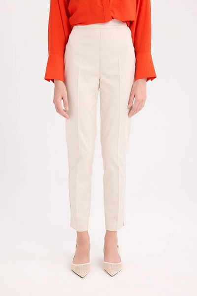 DeFacto New Season Cigarette Regular Waist Straight Leg Satin Fabric Trousers
