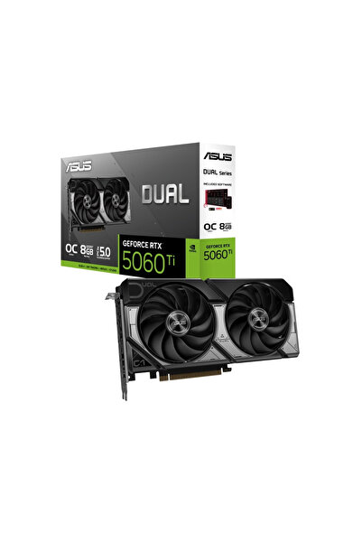 ASUS DUAL-RTX5060TI-O8G, 8GB, 128BİT, GDDR7, 1XHDMI, 3XDP GAMING EKRAN KARTI