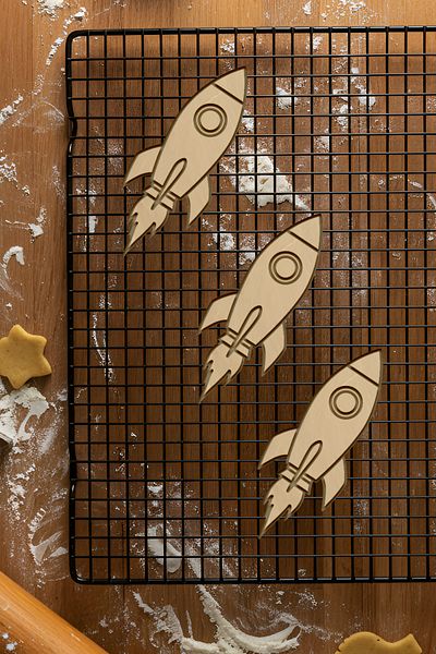 oalpo Rocket Toy Cookie Mold, Dough Shaper, Biscuit Mold, Easy Cutting Tip