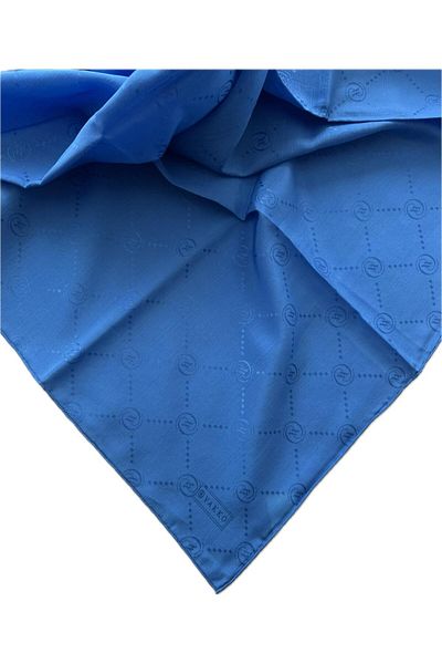 Vakko Eșarfă din bumbac și mătase cu monogramă 3001126 -albastru regal