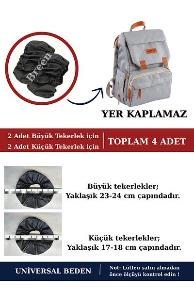 Breen Black Travel Stroller Wheel Protective Cover, Does Not Take up Space, Waterproof, Dustproof