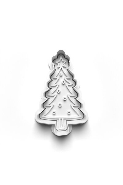 Adana Pasta Malzemeleri Christmas Tree Cooky Cutter and Stamper 3D-0176_4