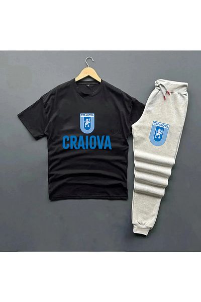 Pisa Art Universitatea Craiova T-Shirt + Sweatpants 2-Piece Combination Set