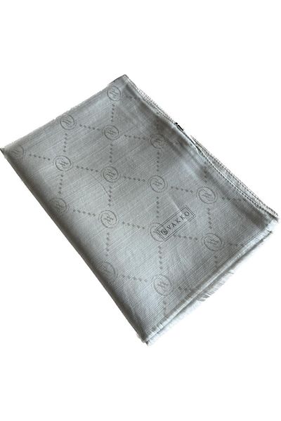 Vakko Monogram Cotton Silk Shawl30011260-light Gray