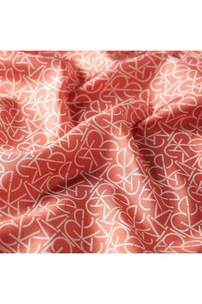 ipekevi Typo Monogram Silk Scarf - Tivil Coral