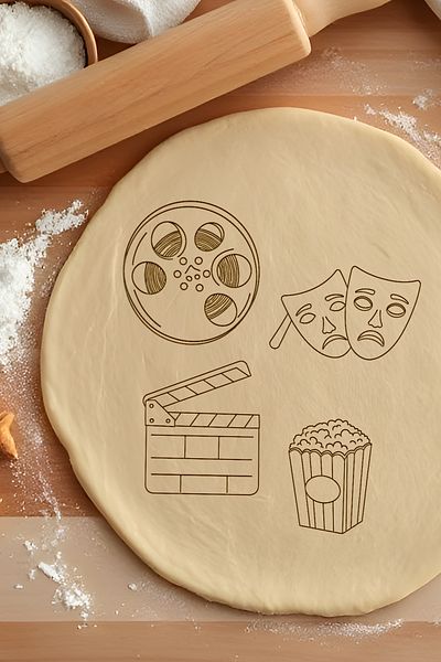 oalpo Cinema Set Cookie Mold, Dough Shaper, Biscuit Mold, Easy Cutting Tip