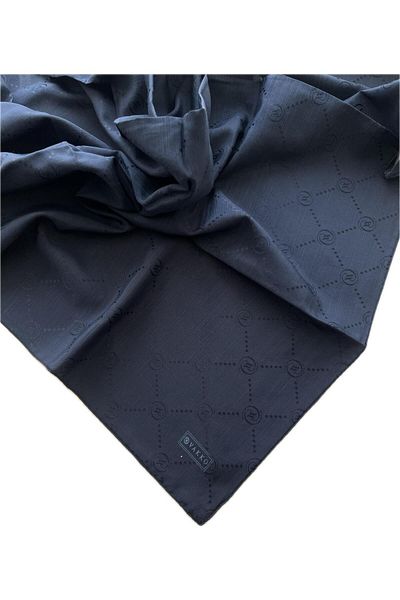 Vakko Φουλάρι Cotton Silk Monogram 3001126-σκούρο Navy Blue