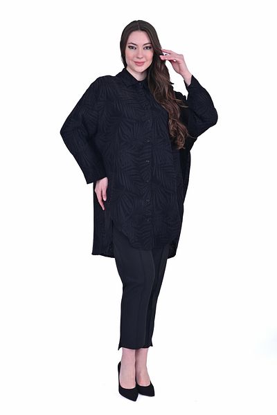 Invee INVEE 7017 - Cămașă modal neagră cu model