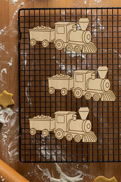 oalpo Train Cookie Mold, Dough Shaper, Biscuit Mold, Easy Cutting Tip