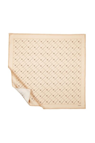 ipekevi Eșarfă Tivil din mătase cu monogramă 1141 - Auriu