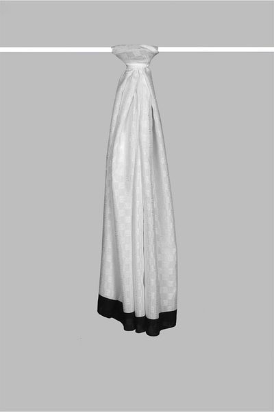 ARMANDA Checkerboard Monogram Patterned Shawl 3041-Off White