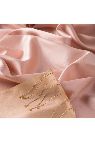 ipekevi Double Sided Solid Color Silk Shawl 00927-Powder Pink