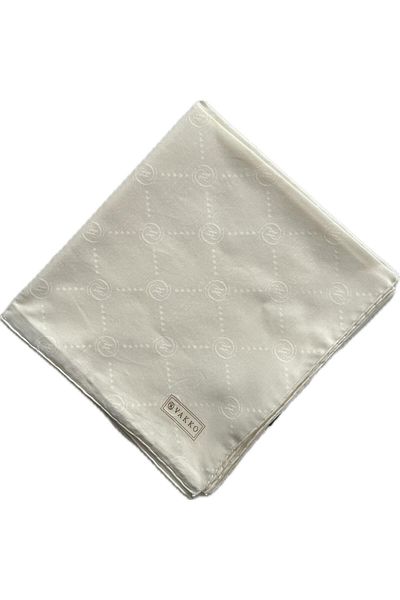 Vakko Φουλάρι Cotton Silk Monogram 3001126-σπασμένο λευκό