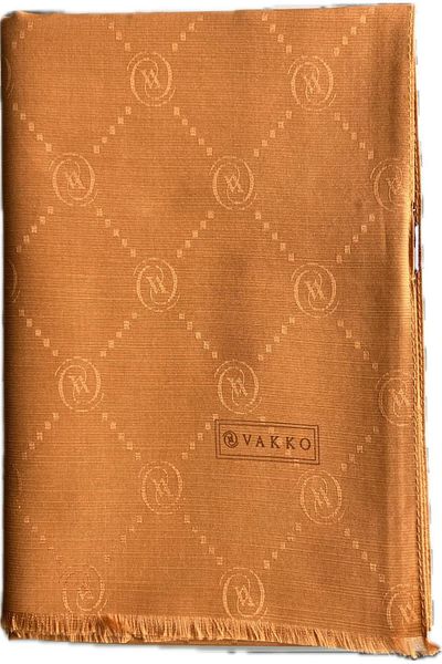 Vakko Βαμβακερό Μεταξωτό Μονόγραμμα Σάλι 30011260 - Μουστάρδα