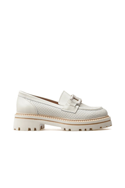 Venüs Women's Genuine Leather Buckle Detailed Casual Shoes 25Y 2411530 Y Z Beige