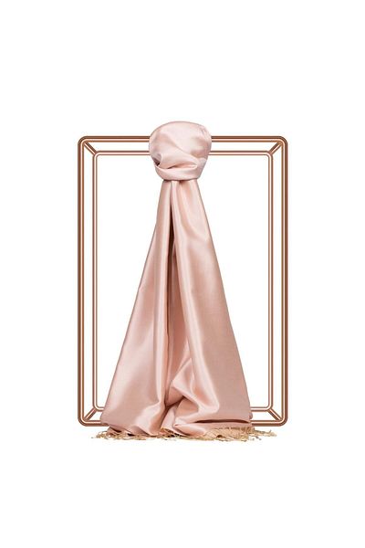 ipekevi Double Sided Solid Color Silk Shawl 00927-Powder Pink