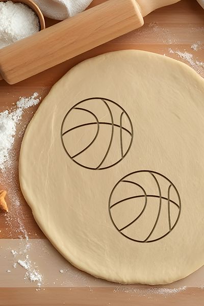 oalpo Basketball Ball Cookie Mold, Dough Shaper, Biscuit Mold, Easy Cutting Tip