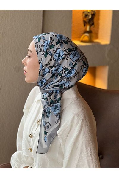 Modakaşmir Petunia Pattern Cotton Scarf